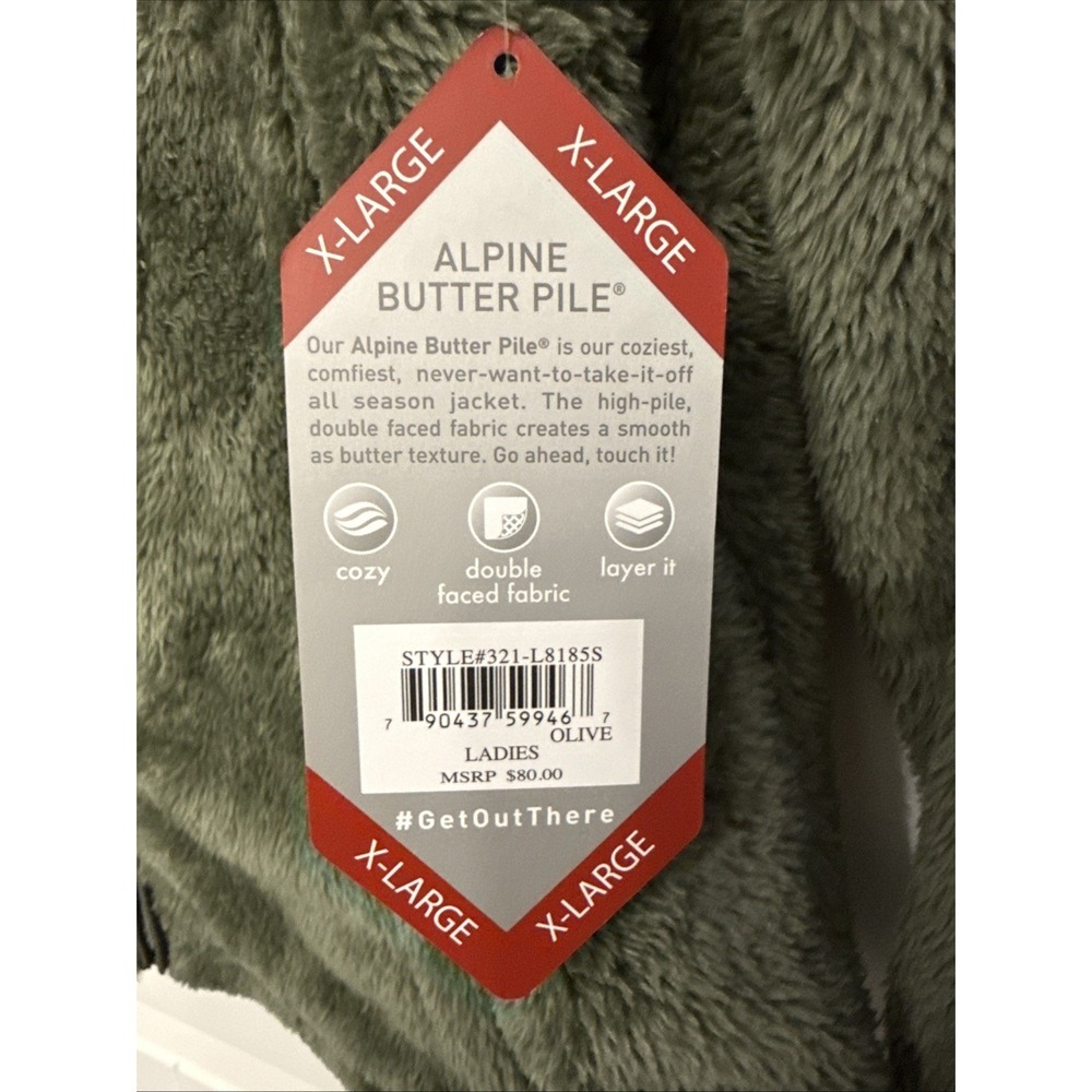 Free Country Woman's Alpine Butter Fleece Jacket Olive Green XL NWT - Picture 4 of 9